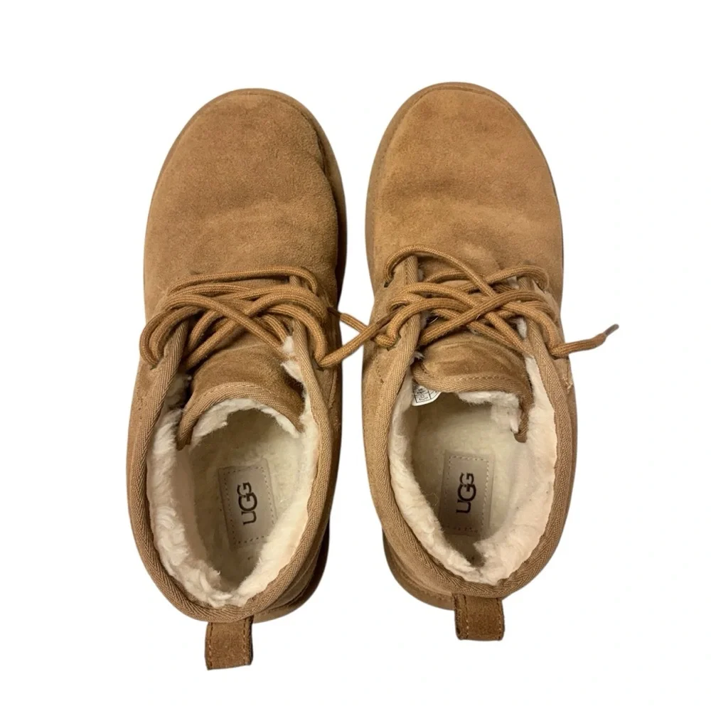 UGG Men's Neumel Tan Suede Plush Wool Lined Casual Cozy Heritage Chukka Boots 10